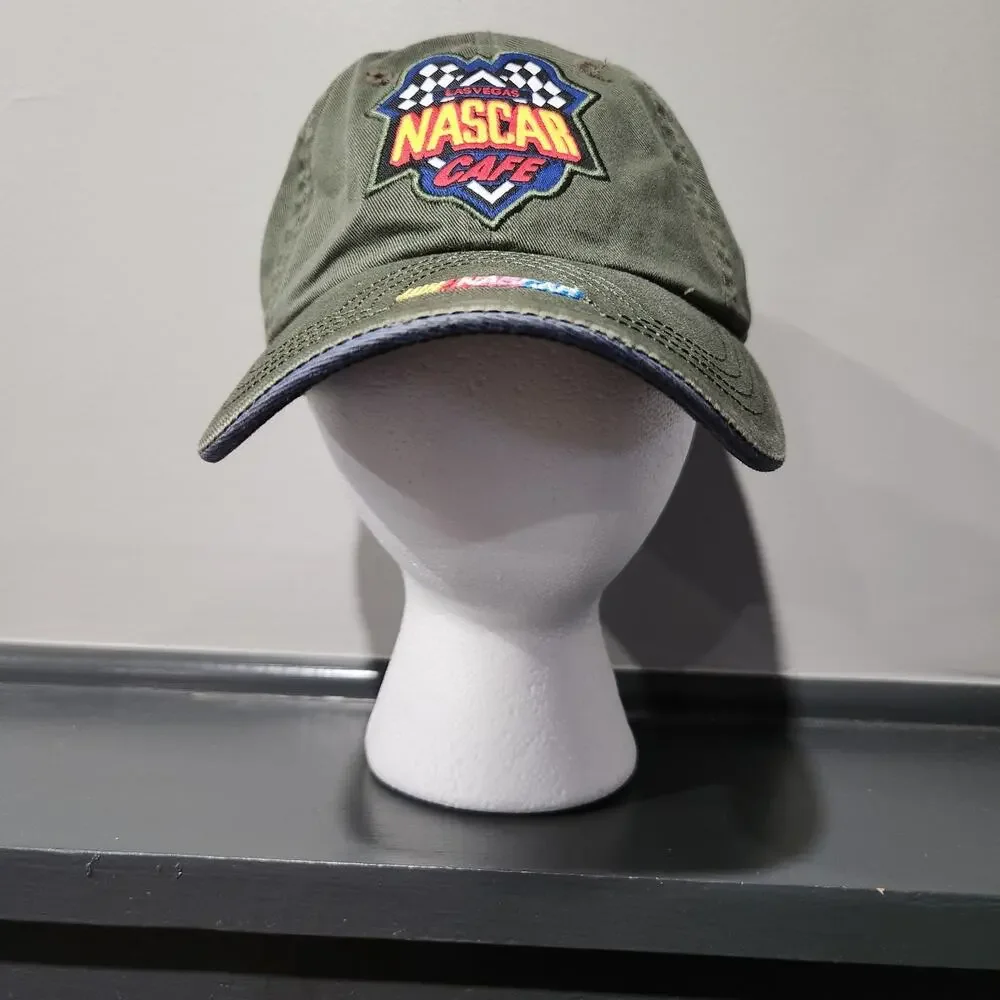 VTG 90s NASCAR Racing Cafe Las Vegas American‎ Needle Strapback Hat Cap Racecar